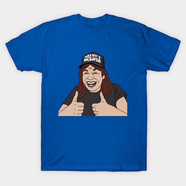 Wayne's World Excellent Thumbs Up 90s Funny Movie T-Shirt by PeakedNThe90s